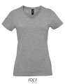 Dames T-shirt Sols Imperial V-Neck Grey Melange